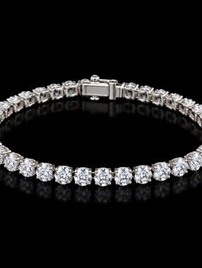 22kwgp Dubai Jewelry Elegant Silver Tennis Bracelet